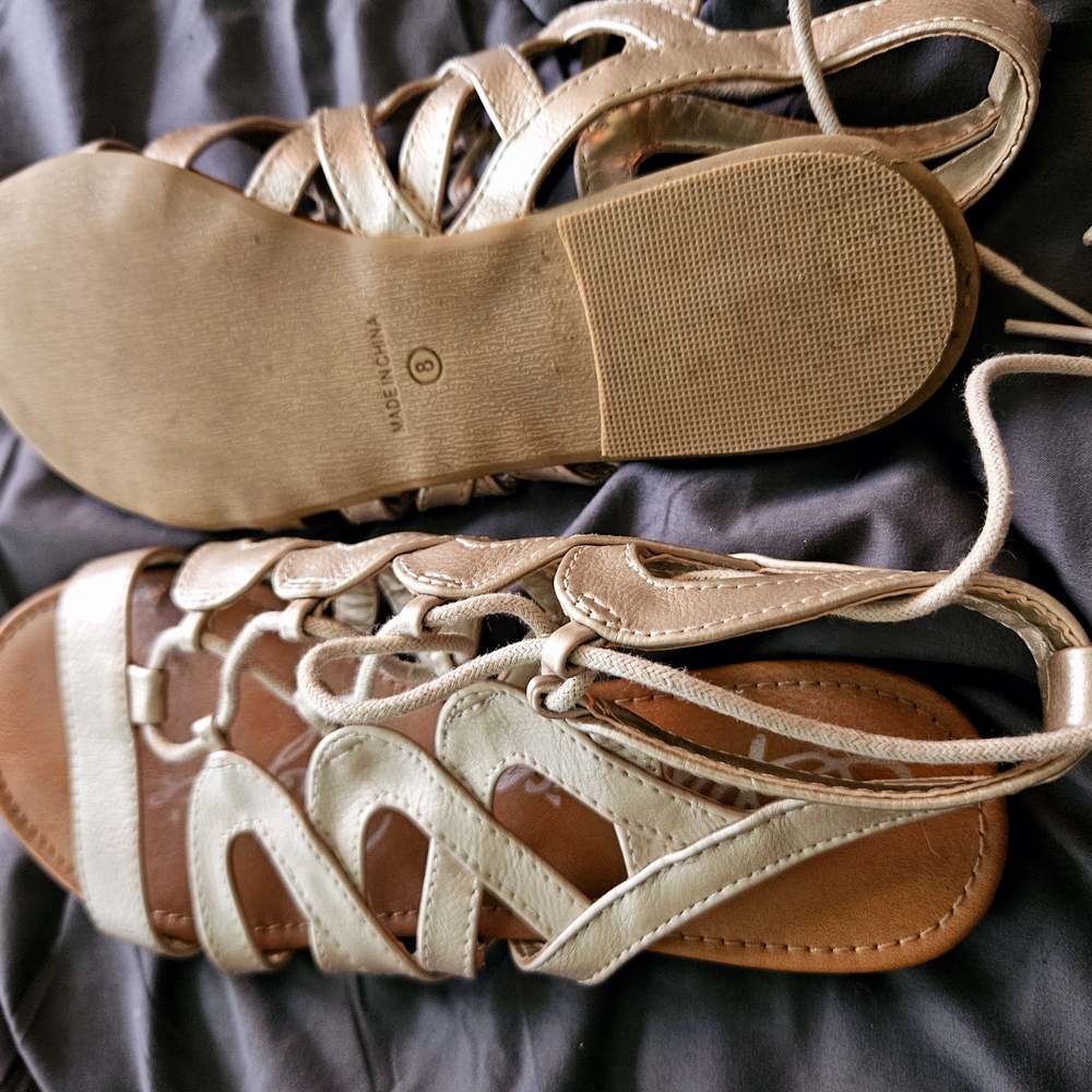 Women's Gold Strappy Sandals AMERICAN RAG